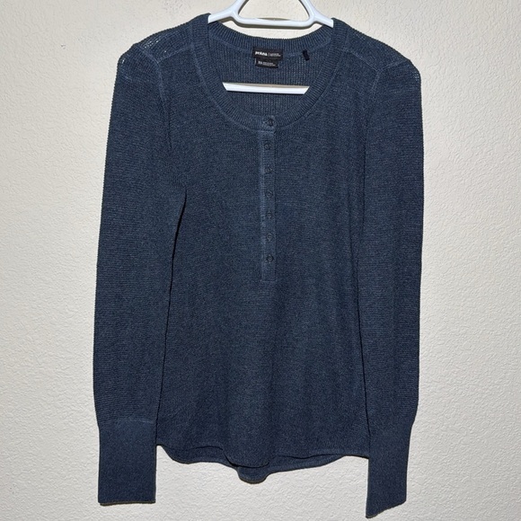 PRANA MILANI HENLEY Merino wool Top Waffle - Picture 2 of 6